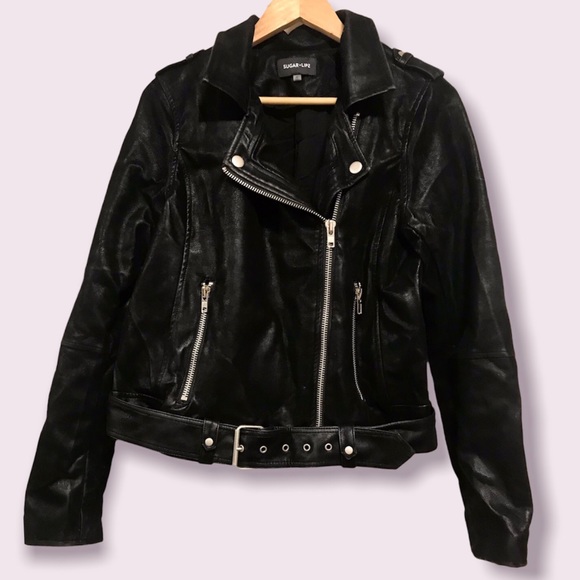 Sugarlips Women’s Black Have Mercy Moto Jacket, Size: M - Picture 2 of 9